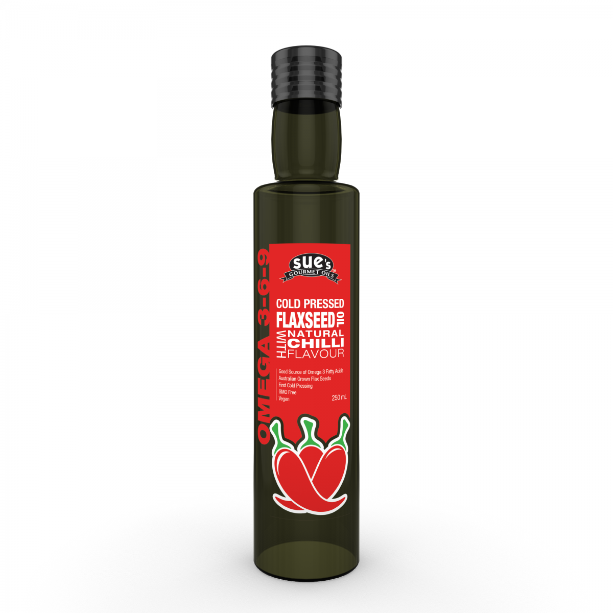 Cold Pressed Flaxseed Oil with Chilli Front