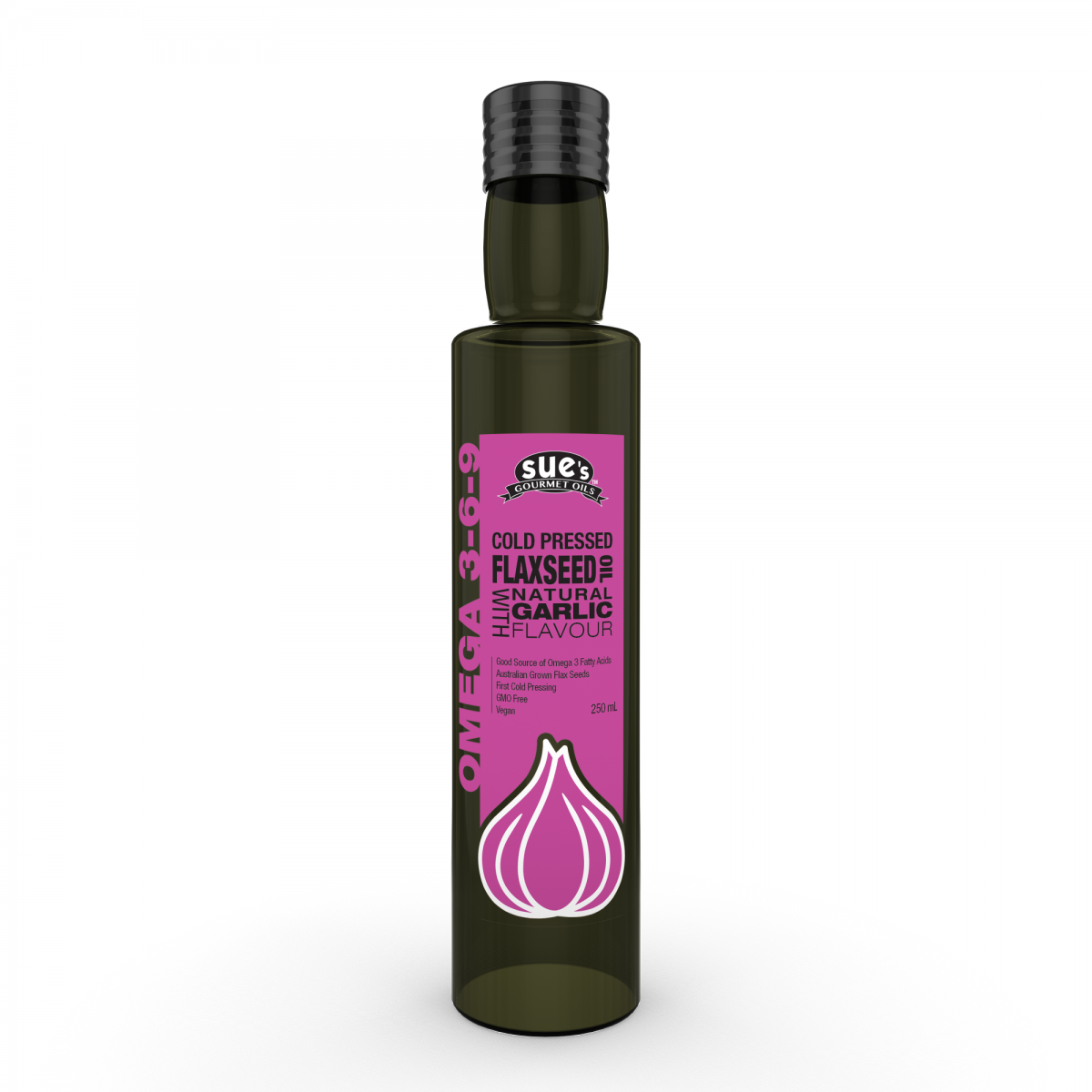 Cold Pressed Flaxseed Oil with Garlic Front
